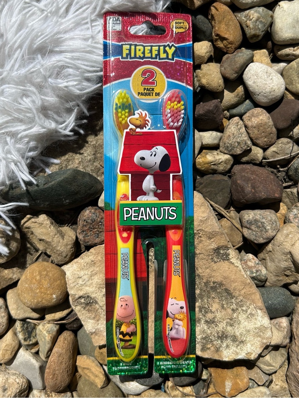 🩶5/$30 Peanuts Charlie Brown & Snoopy Kids Firefly Toothbrush 2 Pack NEW